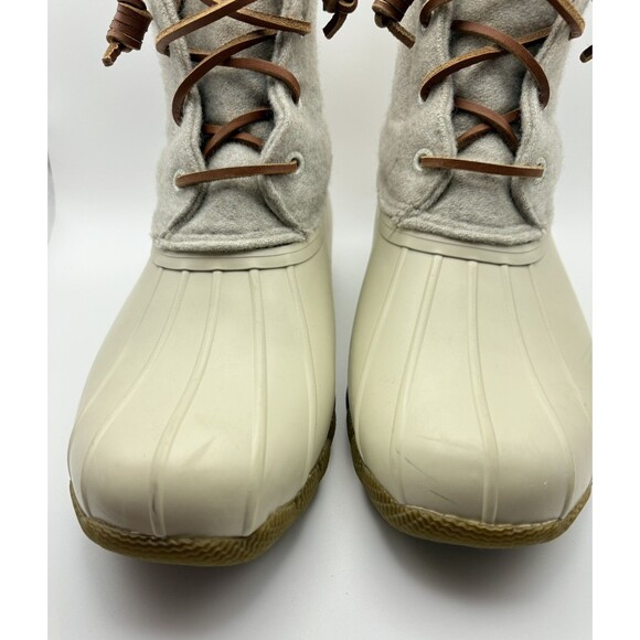 Sperry Women's Saltwater Emboss Wool Boots Waterproof White STS82473 sz 6.5 - Picture 13 of 15